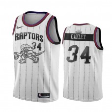 Men's Toronto Raptors Charles Oakley #34 White Hardwood Classics Platinum Edition Swingman Jersey