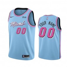 Men's Miami Heat #00 Custom Blue City Jersey