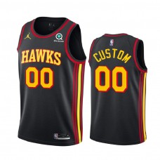 Atlanta Hawks #00 Custom Statement Edition Black Men Jumpman Jersey