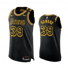 Men Dwight Howard #39 Los Angeles Lakers Black Jersey - Mamba Golden Authentic