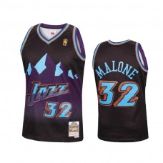 Utah Jazz #32 Karl Malone Black 1996-97 Reload Hardwood Classics Jersey
