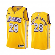 Men Los Angeles Lakers #28 Quinn Cook Gold City Jersey
