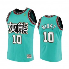Men's Vancouver Grizzlies #10 Mike Bibby Turquoise Chinese New Year HWC Jersey