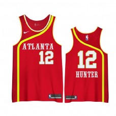 Men's Atlanta Hawks #12 De'andre Hunter Red City Edition Jersey