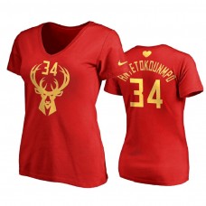 Milwaukee Bucks #34 Giannis Antetokounmpo Women's 2020 Mother's Day T-Shirt